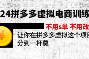 2024拼多多虚拟电商训练营 不用s单 不用改销量 在拼多多虚拟上分到一杯羹（更新10节）