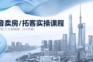 抖音卖房拓客实操课程,房产经纪人专属课程(14节课)