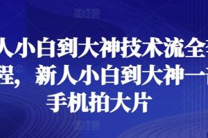 新人小白到大神技术流全套课程，新人小白到大神一部手机拍大片