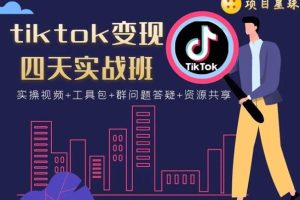 tiktok变现四天实战班：连怼技术+矩阵玩法赚,单账号月入2000美金(实操视频)