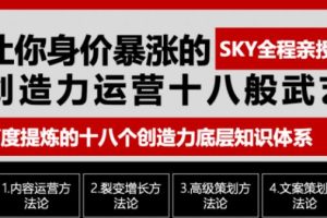让你的身价暴涨的创造力运营十八般武艺，高度提炼的18个创造力底层知识体系