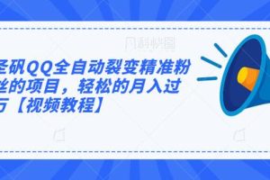 圣矾QQ全自动裂变精准粉丝的项目，轻松的月入过万【视频教程】