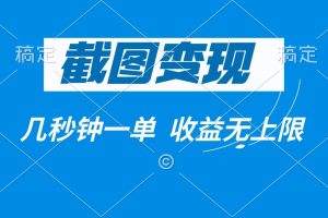 （14083期）截图变现，几秒钟一单，收益无上限