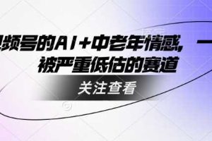 视频号的AI+中老年情感，一个被严重低估的赛道