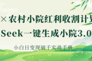 AI+农村小院红利收割：DeepSeek一键生成小院3.0爆款，小白日变现破千实战手册