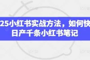 2025小红书实战方法，如何快速日产千条小红书笔记