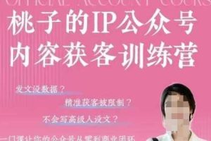 桃子IP公众号内容获客训练营(第3期)，一门让你公众号从0到商业闭环的课程