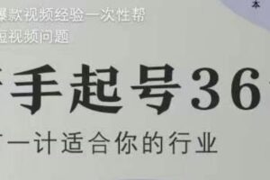 新手起号36计2.0，四年行业沉淀，上百条爆款视频经验一次性帮你搞定短视频问题