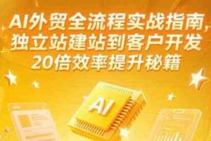 AI外贸全流程实战指南，独立站建站到客户开发，20倍效率提升秘籍(更新6月)