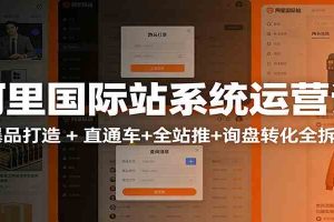 阿里国际站运营实战课：从店铺布局到TOP10旺铺，数据化运营，推广全攻略