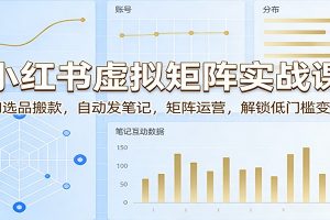 小红书虚拟矩阵实战课：AI选品搬款，自动发笔记，矩阵运营，解锁低门槛变现